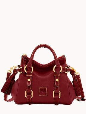 Dooney & Bourke Bordeaux Leather Nano Satchel with Gold Hardware